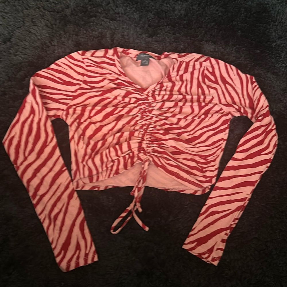 Pink and Red Zebra Stripe Long Sleeve Shirt